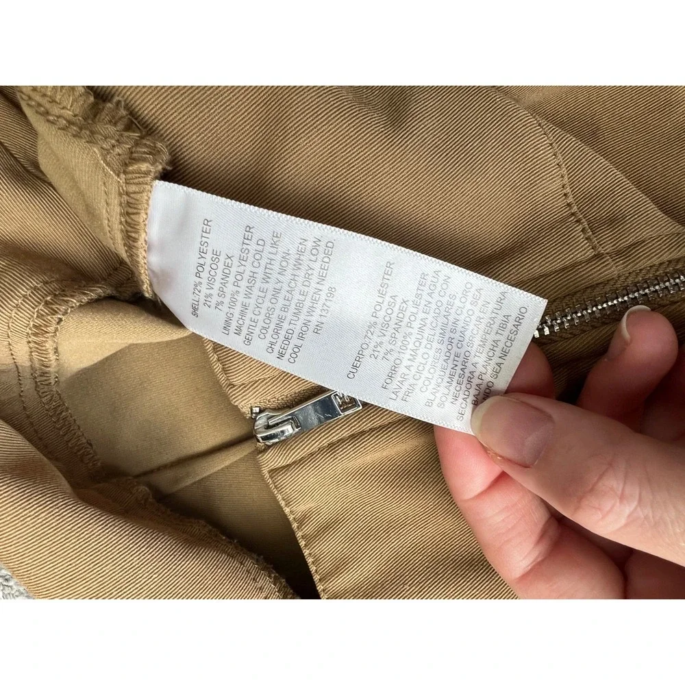 Daniele Bernstein Womens Tan High Waist‎ Zipper Shorts Casual Career Size 4 - Picture 4 of 4